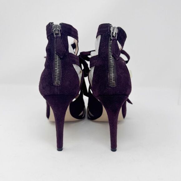 MIU MIU | Deep Purple Suede Strappy Heels Booties Women’s Size 37.5 (7-7.5) - Picture 6 of 12